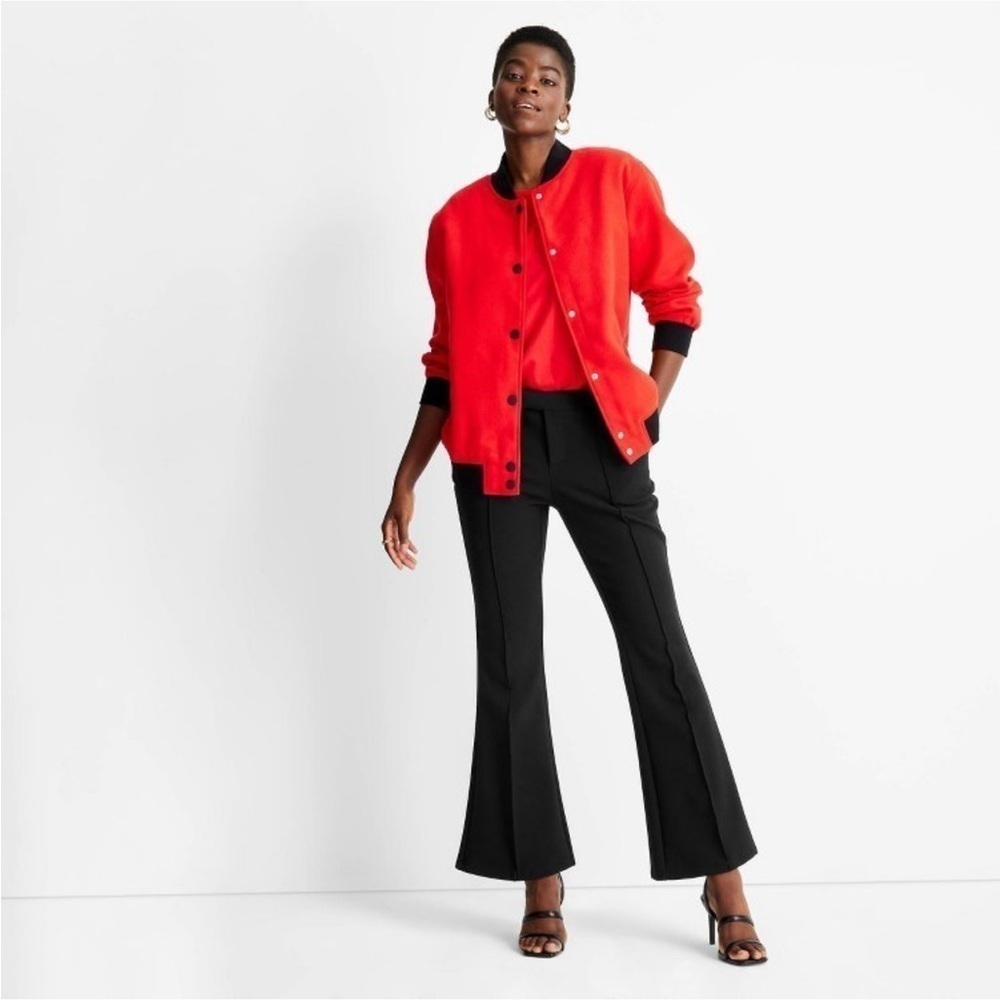 Future collective kahlana barfield brown mid rise flats pants nwt
